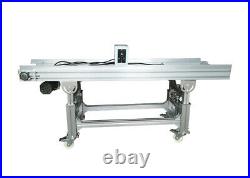 1.5m Long 30cm Wide 110V White PVC Belt Conveyor with Baffle Double Guardrail