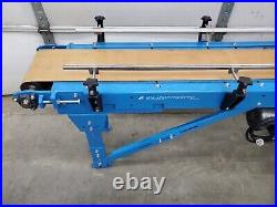 10 Wide x 75 Long Powered Belt Conveyor with guide rails, 120V, Single Phase