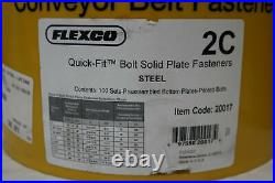 100x Flexco Size 2 2C Quick-Fit Bolt Solid Plate Fasteners Steel Preassembled