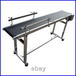11.8x70.9'' Electric Conveyor with Double Guardrail PVC Belt Adjustable Speed 110V
