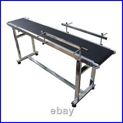 11.8x70.9'' Electric Conveyor with Double Guardrail PVC Belt Adjustable Speed 110V