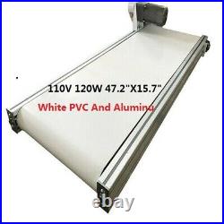 110V 120W 47.2X15.7 White PVC And Aluminu Belt Conveyor Machine New Brand