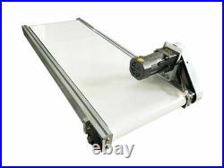110V 47.2 inch Electric PVC Belt Conveyor Machine White Color 15.7'' Wide