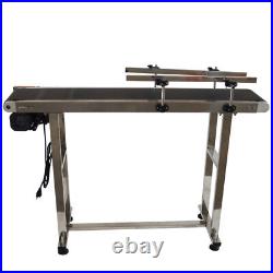 110V 47.27.8 PVC Belt Conveyor with Double Guardrail Stainless Steel