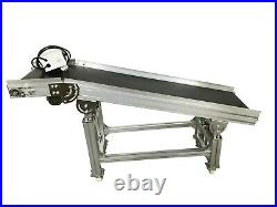 110V 59'' PVC Belt Inclined Conveyor Machine Plane Ramp Conveyor Flat Oblique