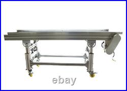 110V 5911.8 PU Plane Belt Conveyor Baffle Double Guardrail Adjustable Speed