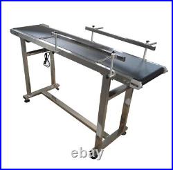 110V 5911.8 PVC Belt Conveyor Stainless Steel Body Speed Adjustable