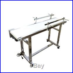 110V 60W 1.35m/53 PVC Electric Conveyor With Double Guardrail Speed Adjustable