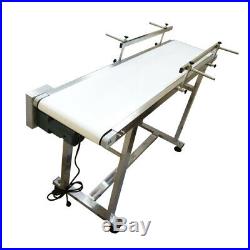 110V 60W 1.35m/53 PVC Electric Conveyor With Double Guardrail Speed Adjustable