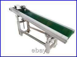 110V 71''x12'' Green PVC Belt Inclined Conveyors Machine 19.6-31.4in Adjustable