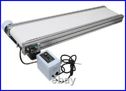 110V Desktop Electric White PVC Belt Conveyor Adjustable speed 47L8W 120W