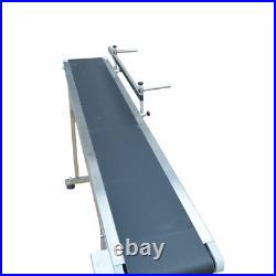 110V Electric Single Guardrail PVC Belt Conveyor Machine 59''x 7.8'' Transport
