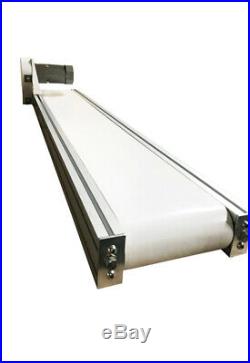 110V Electric White PVC Belt Conveyor mesa, No Legs, Various Speed Adjustable