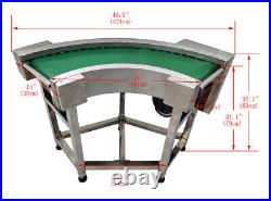 110V Industrial Conveyor Green PVC Belt System 90° Corner Turning Speed Adjust