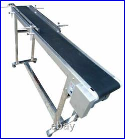 110V PVC Conveyor System With Double Guardrail 59''Long 7.8''Wide with 2 Fence
