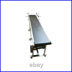110v Electric PVC Belt Conveyor Transportation Machine with Guardrail 82.6x11.8