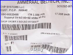 225113 New-No Box Ameeral A00640 Conveyor Belt White 17.25' Long x 17 Wide