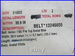 228618 New-No Box, Intralox 13246655 Flat Top Conveyor Belt, 6' L, 39.9W