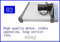 47.2''x15.8'' White PVC Belt Conveyor Machine Electric Transport Tool 110V
