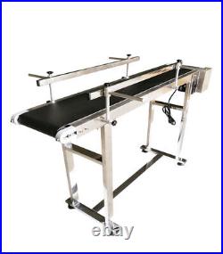 47L8W PVC Belt Conveyor With Double Guardrails 110V Adjust speed Stainless
