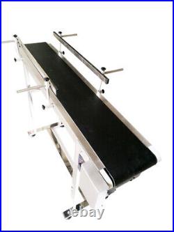 47L8W PVC Belt Conveyor With Double Guardrails 110V Adjust speed Stainless
