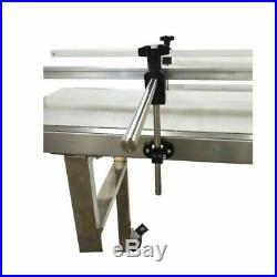 53x12 Electric Belt Conveyor White PVC Belt Industrial Transit Double Guard Bar