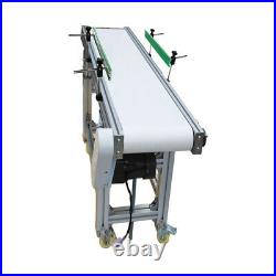 59×12 Flat Conveyor Machine 110V White PVC Belt Conveyor Height Adjustable New