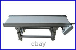 59 x 11.8 Electric Belt Conveyor White PVC Belt NO Side Rail Height Adjustable
