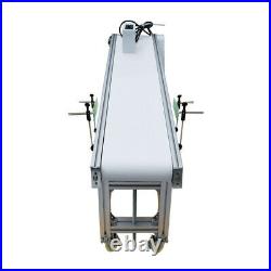 59 x 11.8 White PVC Belt Conveyor Electric Transport Machine Double Guaidrail