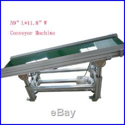 59 x 12 Inclined Conveyor Aluminum Machine with PVC Belt Adjustable Height