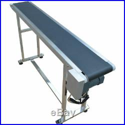 59 x 7.8 Belt Conveyor Black PVC Speed Adjustable 110V 60W Stainless Steel
