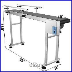 59''x 7.8'' PVC Belt Conveyor Machine With Stainless Steel Double Guardrail