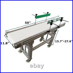 59Length 11.8Width White PVC Flat Conveyor Belt System Height Adjustable 110V