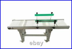 59x11.8 Electric Belt Conveyor Double Guardrail White PVC Horizontal Transport