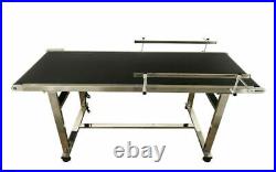 59x19 Electric Belt Conveyor with Two Guardrails Adjust Speed Transfer Machine
