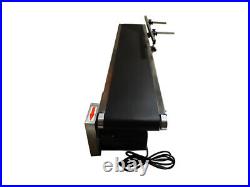 59x8 Electric Belt Conveyor Transport Machine oneside Guardrail Black PVC 110V