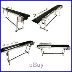 70.8''Lx 7.8''W Long Conveyor, Package, Shipping etc. Black PVC Belt Conveyor Best