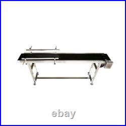 70.8x7.8''Electric Conveyor withGuardrail Stainless Body PVC Belt 0-18m/min 110V