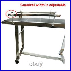 82.6 x 11.8 Electric Belt Conveyor Double Guardrails Black PVC Transportation