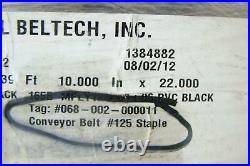 Ammeraal Beltech 39ft Flexam Black PVC Wonder/Hostess Conveyor Belt SS Staple La