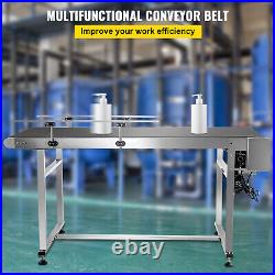 Belt Conveyor PVC Conveyor Belt59x 23.6-Inch, Motorized Conveyor with Guardrails