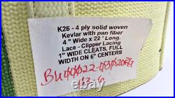 Belt K26-4-22 Conveyor 4-Ply made with kevlar 4 x 22 Feet 1 Cleats x 6 Spread