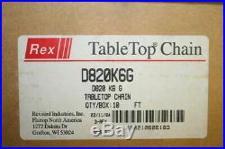 Conveyor belt 10 feet x 6 inch D820K6G Rexnord TableTop chain Unused