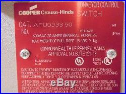 Crouse-hinds Afu0333 50 Conveyor Belt Control Switch, Single End Left