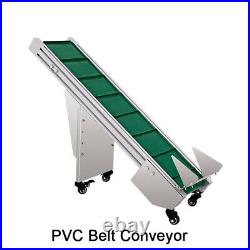 Customzied PVC Belt Conveyor 62 x 7.8 Motorized Lifting Conveyor with Guardrails