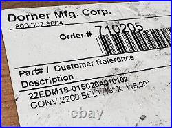Dorner 2200 Series 18 x 18 Flat Conveyor belt