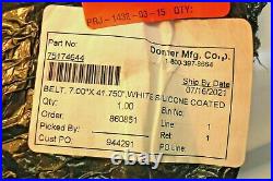 Dorner 75174644 Conveyor Belt 7 x 41.750 White Slicone Coated NEW