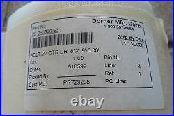 Dorner Mfg 25-080900/53 Conveyor Belt 8x9' 2200 Series Center Drive New
