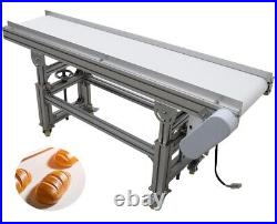 Electric Food Grade PU Belt Conveyor 59 Length 11.8 Width Highly Adjust 110V