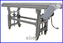 Electric Food Grade PU Belt Conveyor 59 Length 11.8 Width Highly Adjust 110V
